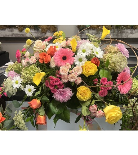 Colorful Tribute Casket Spray