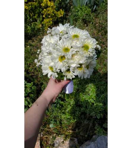 All White Holy Communion Bouquet