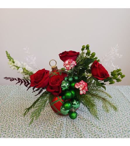 Christmas Ball Container Arrangement