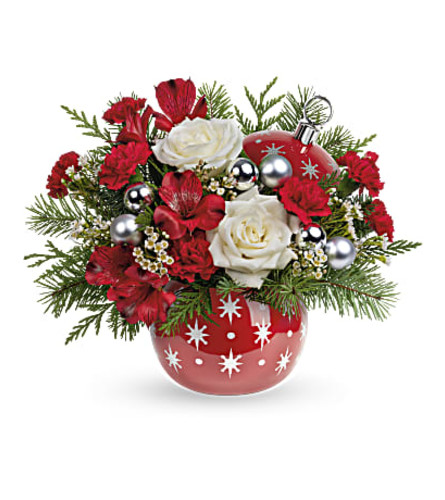 Teleflora Snowflake Christmas Ball. An arrangement by Flower Spot Florist.