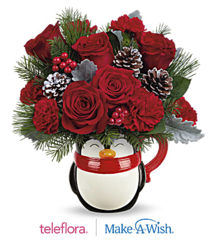 TF North Pole Peguin - Deluxe. An arrangement by Fine's Flowers.