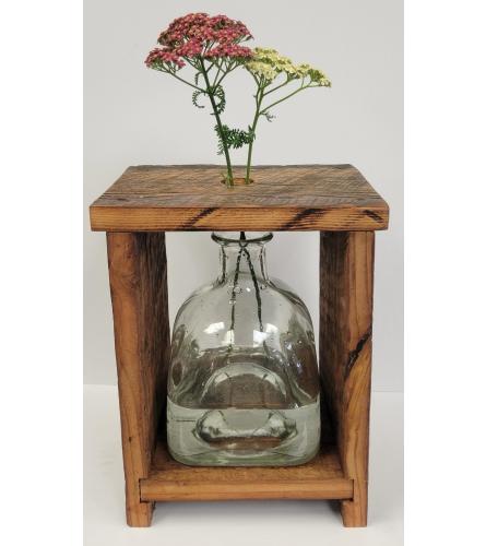 Tequila Bottle Flower Vase and Stand