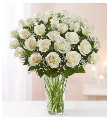 Premium Long Stem White Roses