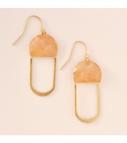 Chandelier Earring Sunstone/Gold