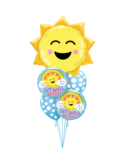 Sunny Smiles Get Well Soon Cheerful Balloon Bouquet