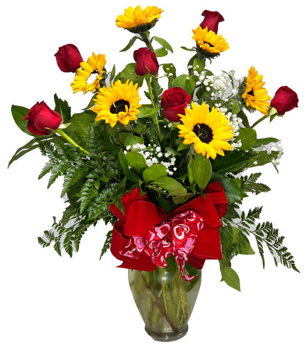 E Valentine Special Sunflowers E. An arrangement by Gonsalves-Fasso Flowers.
