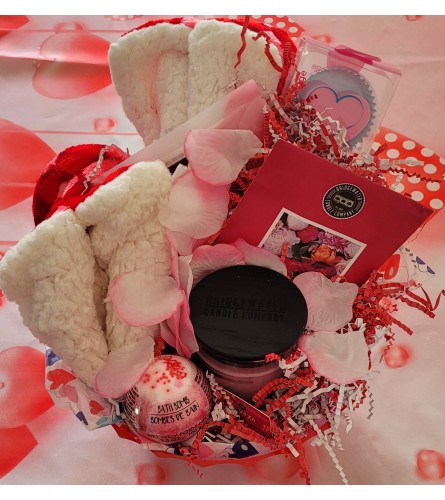 CUSTOM VALENTINE LOVE POTION SPA BASKET