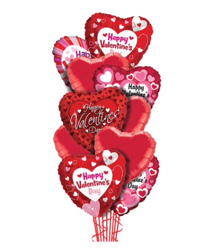 Valentine's Day ballon bouquet. An arrangement by Elegant Florist.
