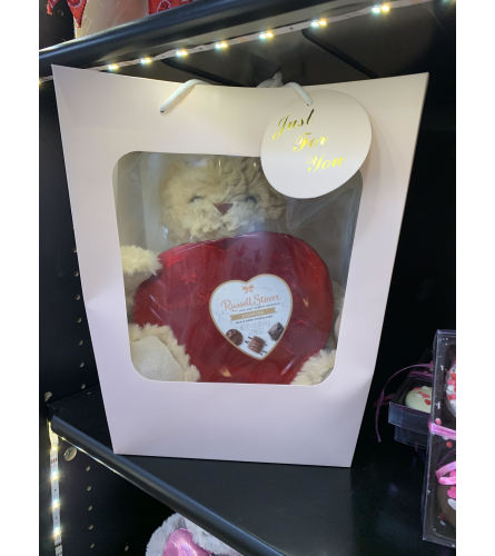 Teddy Bear and Chocolates in a bag