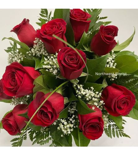 One Dozen Red Roses Bouquet