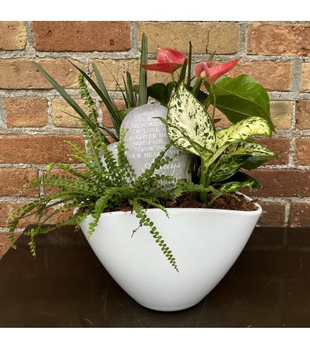 By Design 'Memories of Love and Laughter...' Sympathy Planter. An arrangement by Flowers By Design.