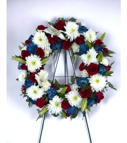 Patriotic Tribute Fresh Flower Wreath