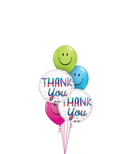 Thank You Silver Dot Smiles Classic Balloon Bouquet