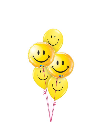 Smiley Face Yellow Classic Balloon Bouquet