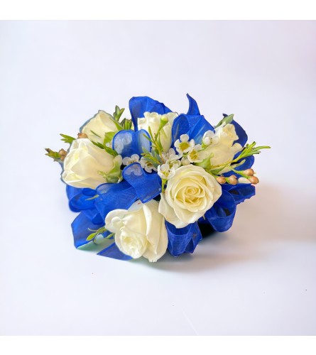 Royal Blue Rose Wrist Corsage