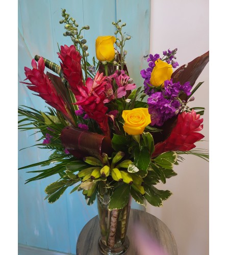 Tropical Beauty. An arrangement by Florist of the Northwoods.