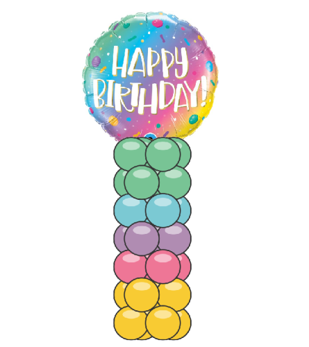 Birthday Ombre Dots & Sprinkles Mini Balloon Column