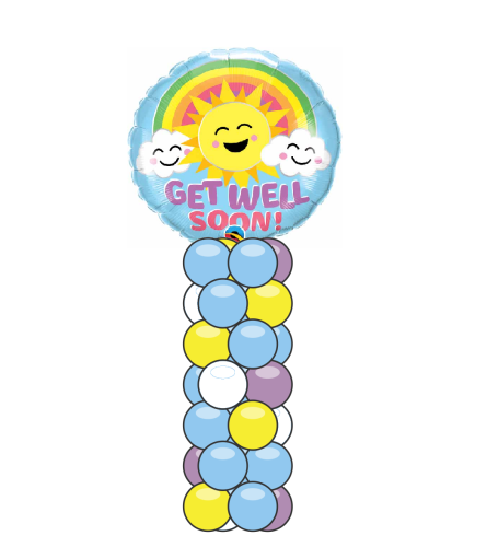 Get Well Soon Sunny Smiles Mini Balloon Column