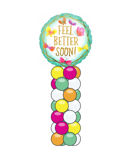 Feel Better Teal Gold Mini Balloon Column