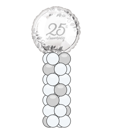25th Anniversary Mini Balloon Column. An arrangement by Balloon Bouquets Plus.