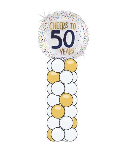 Cheers to 50 Years Mini Balloon Column