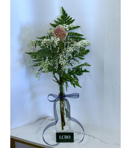 Wine Bottle Rose and LCBO Giftcard