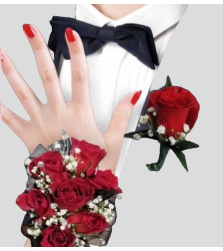 Red Corsage Set