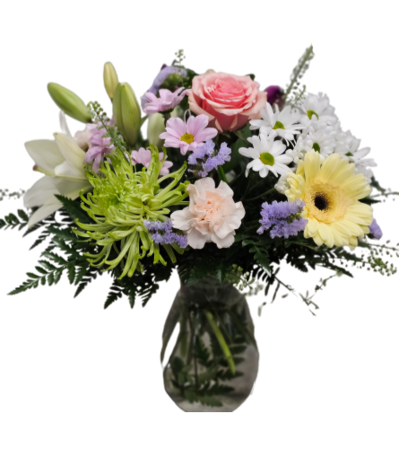 Mums the Word. An arrangement by Harriet's Flower and Gift Shop.
