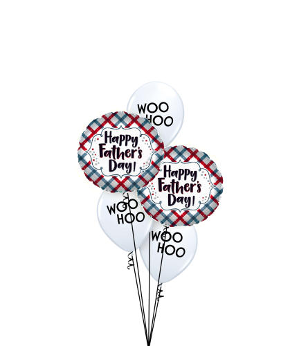 Woo Hoo Happy Father's Day Plaid Classic Balloon Bouquet