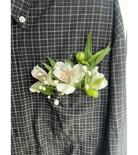 Elegant Alstroemeria Pocket Boutonniere