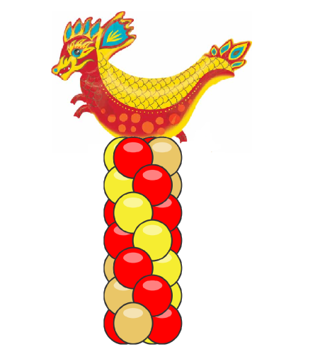 Fiery Dragon 6' Party Balloon Column