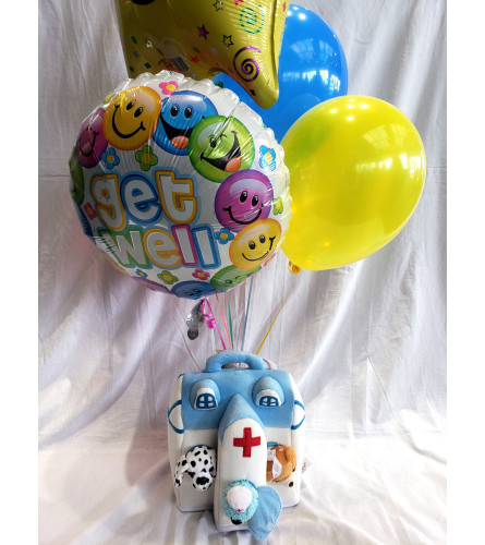 Get Well Animal hospital Balloon Bouquet