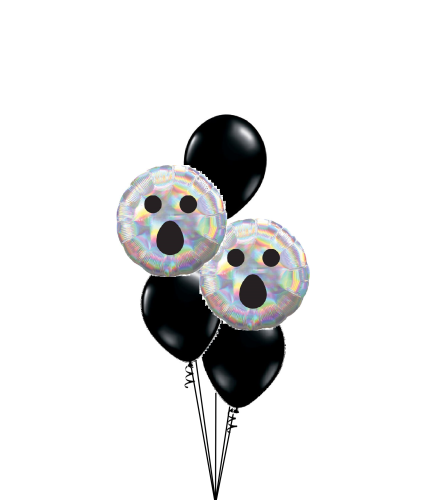 Iridescent Ghost Face Holographic Classic Balloon Bouquet