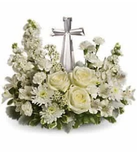 Serene Whites. An arrangement by Fletcher Heights Florist.