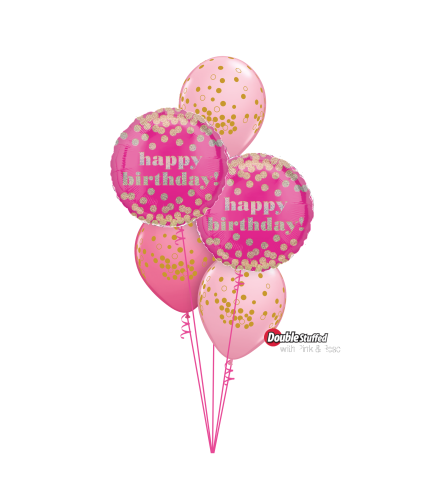 Happy Birthday Dotty Classic Confetti Balloon Bouquet. An arrangement by Balloon Bouquets Plus.