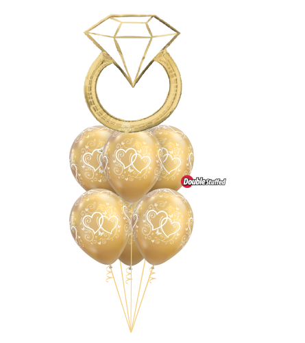 Diamond Wedding Ring Awesome Balloon Bouquet. An arrangement by Balloon Bouquets Plus.