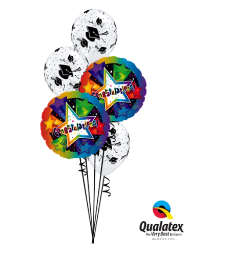 Congratulations 3D Stars N Balloons Classic Confetti Balloon Bouq. An arrangement by Balloon Bouquets Plus.