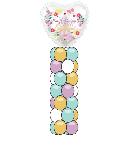Congratulations on Your Engagement Mini Balloon Column. An arrangement by Balloon Bouquets Plus.