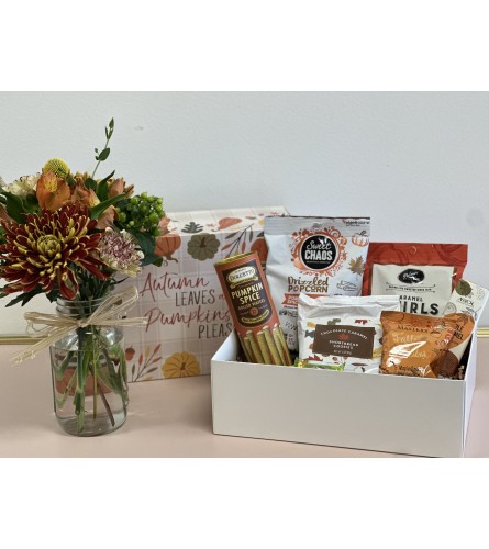 Fall Market Bundle. An arrangement by Mae's Flowers and Gifts.