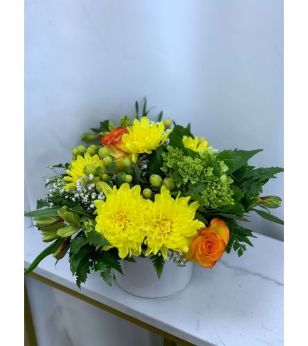 Golden Sunshine Delight. An arrangement by Roma James Gifts.