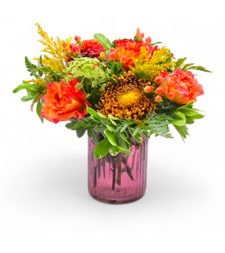 Autumn Radiance Vase - Deluxe. An arrangement by Appleblossoms.