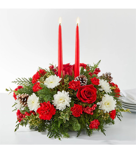 Holiday Soiree Centerpiece ™ FTD® - Deluxe. An arrangement by Grower Direct.
