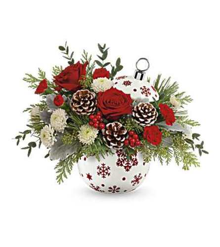 SPRINKLE SPARKLE ORNAMENT BOUQUET. An arrangement by Flowers Brockville.