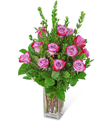 Vibrant Lavender Roses (12). An arrangement by The Flower Shop of Lake Charles.