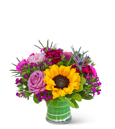 Amethyst Sunshine Bouquet. An arrangement by The Flower Shop of Lake Charles.