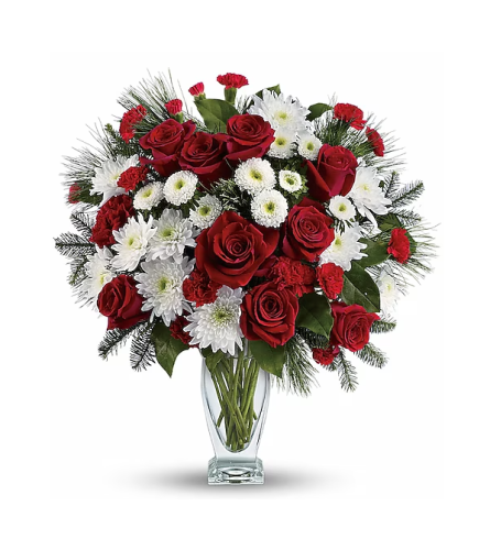 Winter Kisses Bouquet - Deluxe. An arrangement by Shalimar Flower Shop.