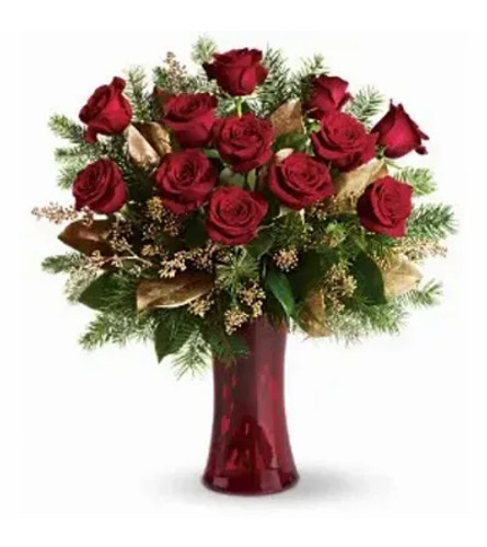 A Christmas Dozen. An arrangement by Fletcher Heights Florist.