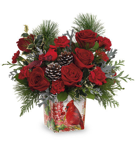 Cardinal Cheer Bouquet (Teleflora) - Deluxe. An arrangement by North Liberty Flower Shop.