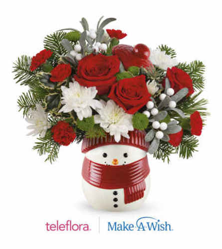 Frosty Wishes JAR - Deluxe. An arrangement by Clemmons Florist Inc..