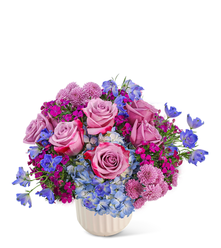 Indigo Sky. An arrangement by The Flower Shop of Lake Charles.